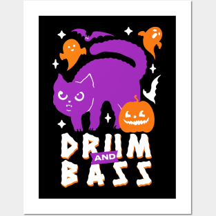 DRUM AND BASS  - Halloween Steez (Purple/white) Posters and Art